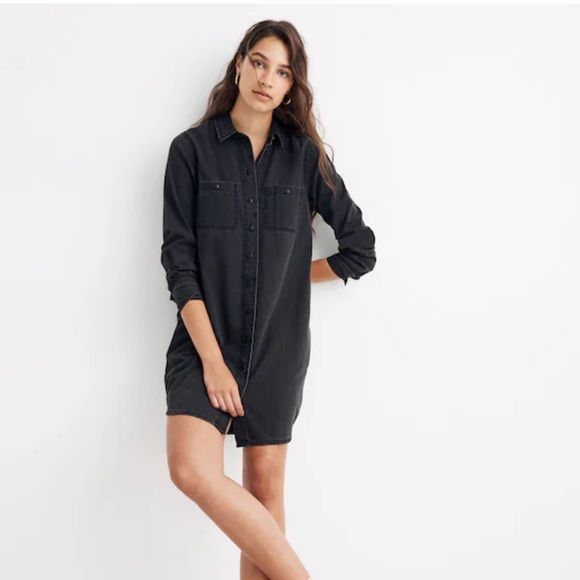 Madewell Dresses & Skirts - Madewell‎ Charcoal Denim cotton long sleeves Shirt Dress M